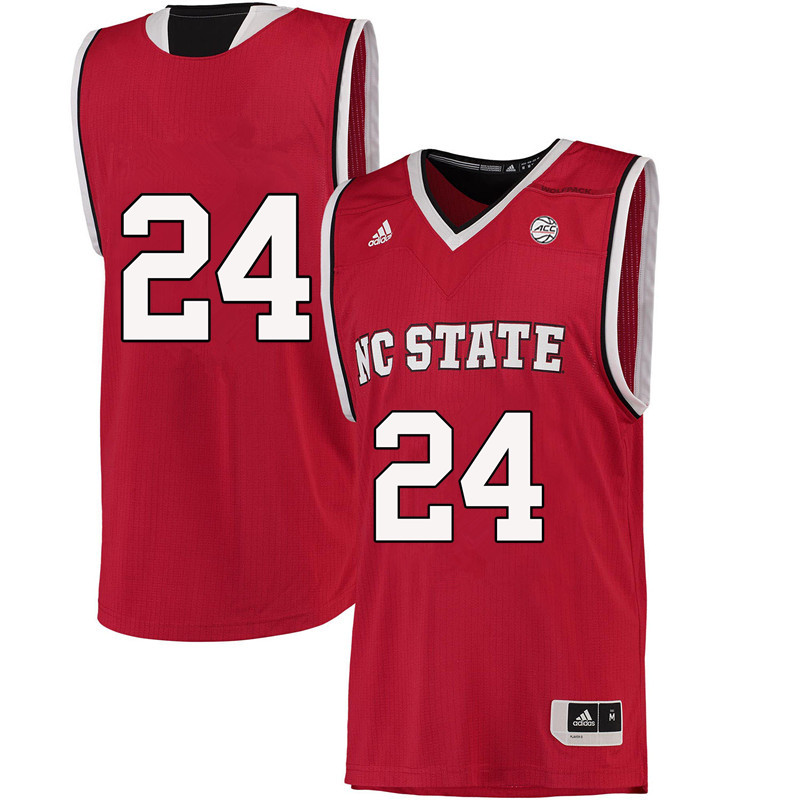 Men #24 Devon Daniels NC State Wolfpack College Basketball Jerseys-Red